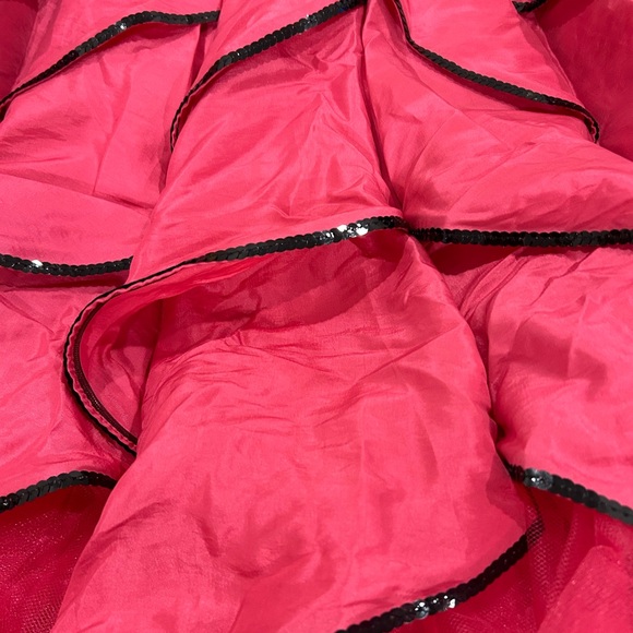 Vintage Betsey Johnson Pink Dahlia Party Dress Taffeta Sequin Strapless - Picture 7 of 8